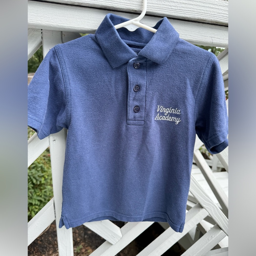 YXS Navy polo uniform shirt Virginia Academy